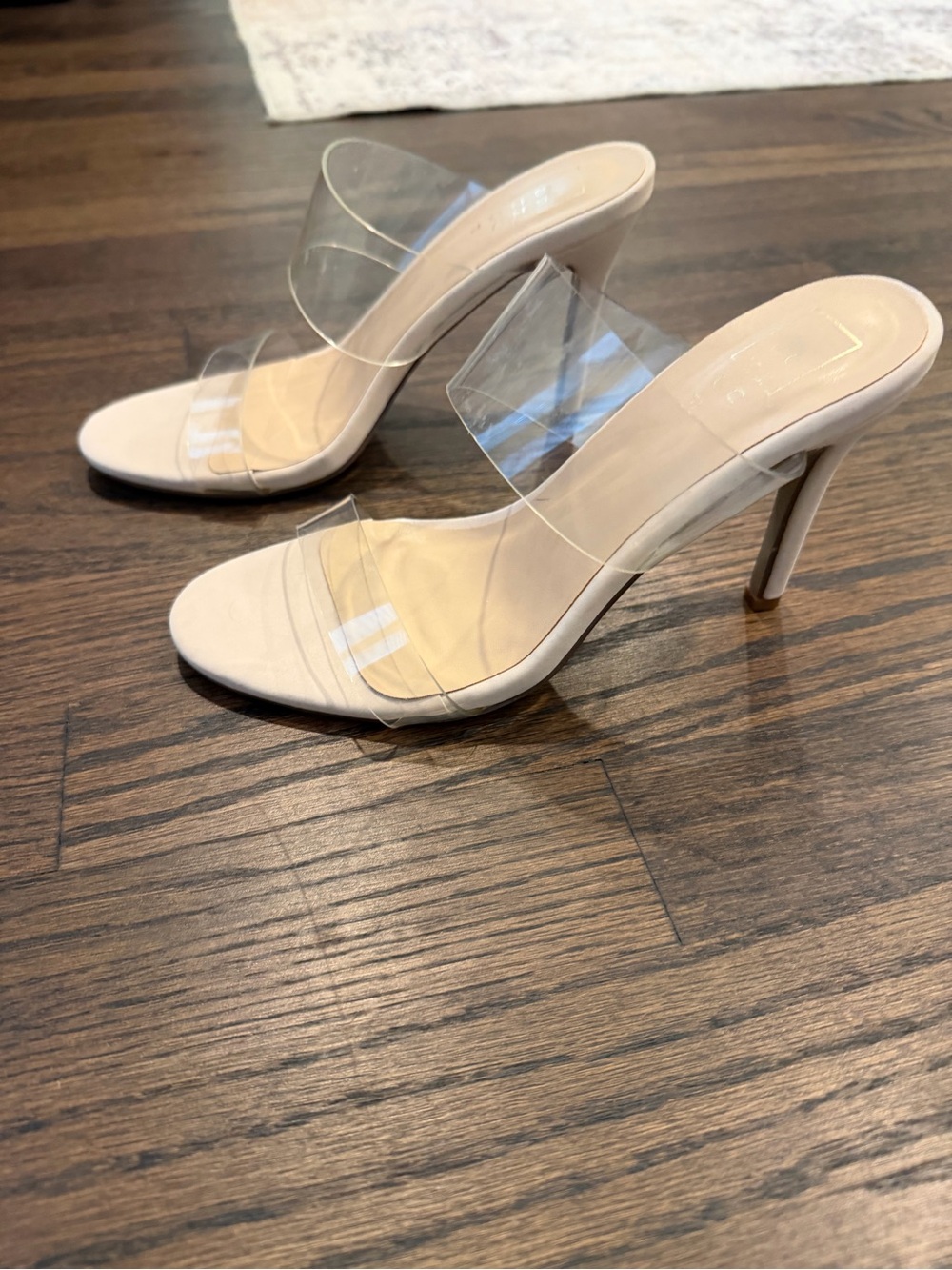 ShuShop Nude Clear-Strap Stiletto Heels